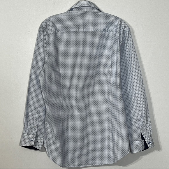 Construct Con.Struct White Blue Stretch Slim-Fit Dress Shirt - Picture 4 of 6